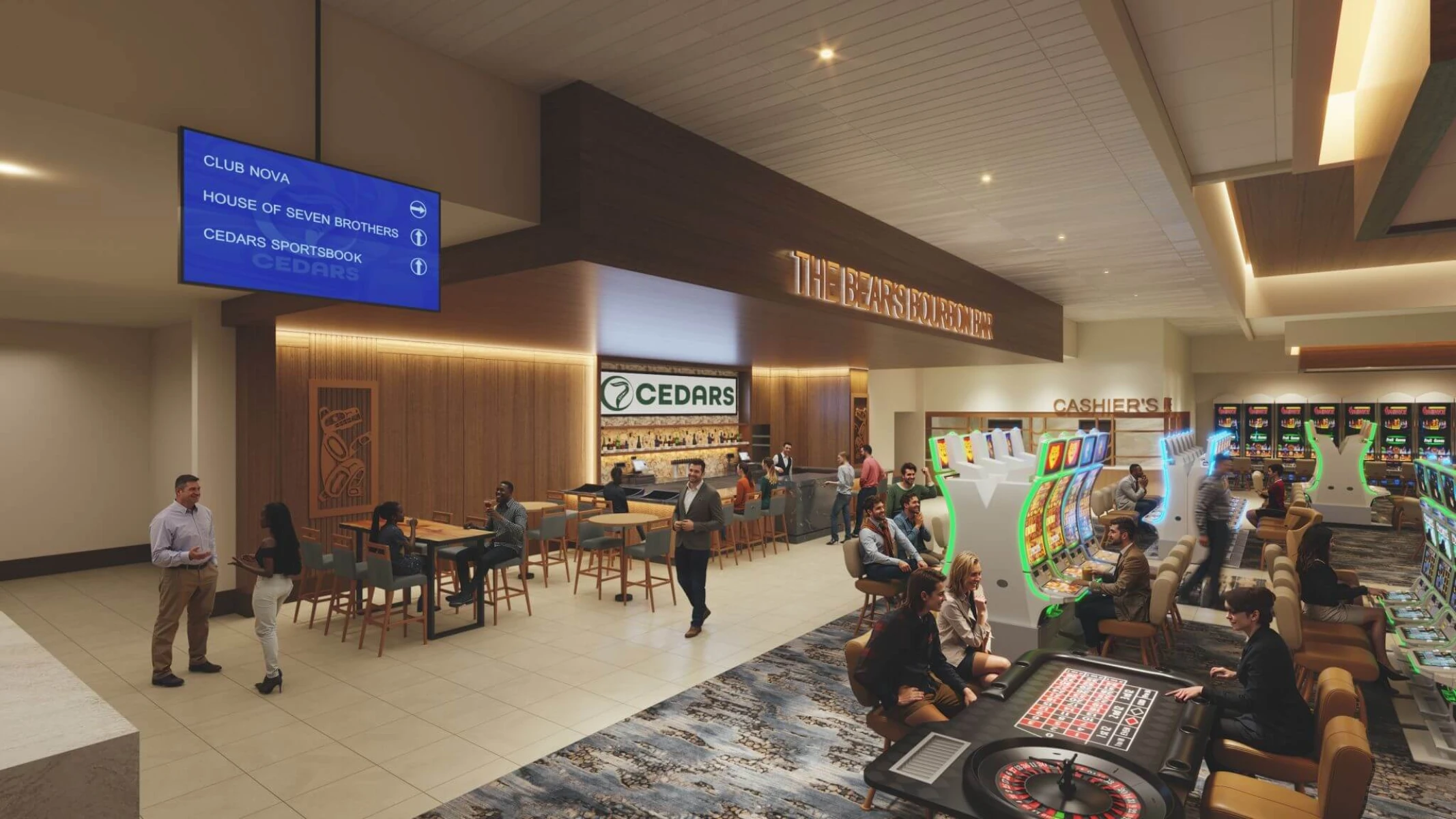 7 Cedars Casino Floor & Bar Rendering